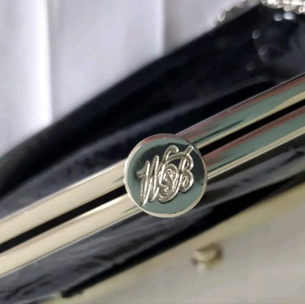 White House Black Market Black Clutch with Silver Chain - Picture 9 of 12